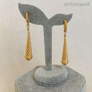 Vintage Gold Matte Dangle Earrings