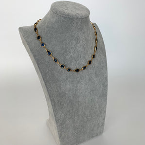 Vintage Navy Crystals Necklace