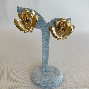 Vintage Golden Rose Earrings