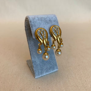 Vintage Pearl Chandelier Earrings