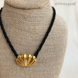 Vintage Beaded Seashell Necklace