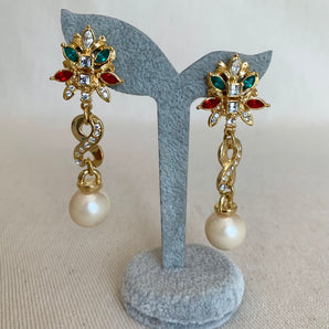 Vintage Rhinestone Dangle Earrings