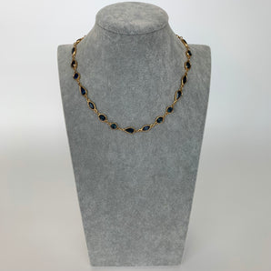 Vintage Navy Crystals Necklace