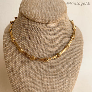 Vintage Gold Necklace with Knots