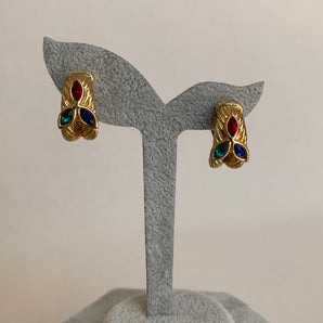 Vintage Multicolor Rhinestone Earrings