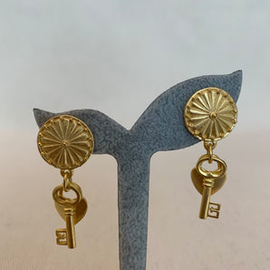 Vintage Lock & Key Earrings