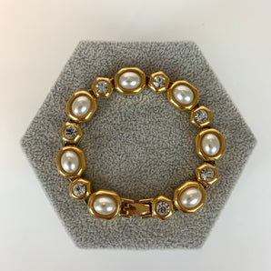 Vintage Pearls and Rhinestones Bracelet
