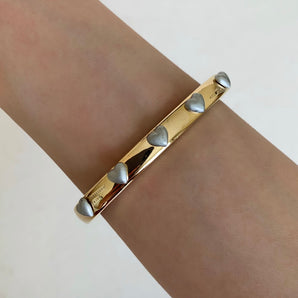 Vintage Gold and Silver Hearts Bangle