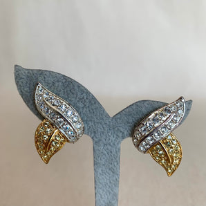Vintage Silver and Gold Leaves Earrings