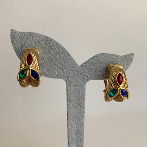 Vintage Multicolor Rhinestone Earrings