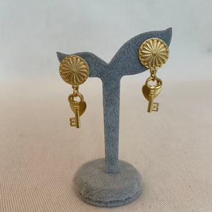 Vintage Lock & Key Earrings