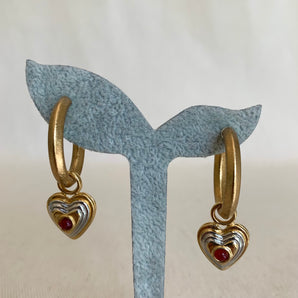 Vintage Heart Hoop Earrings