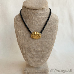 Vintage Beaded Seashell Necklace