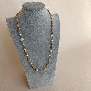 Vintage Gold Pearl Necklace