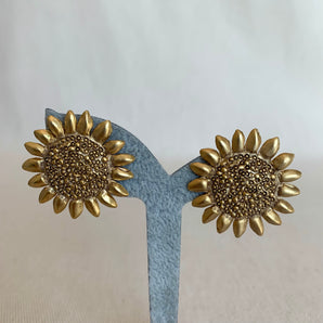 Vintage Large Sunflower Earrings