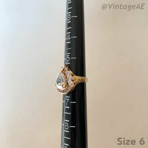 Vintage Pear Rhinestone Ring