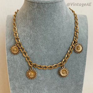 Vintage Sunflowers Necklace