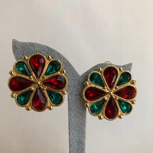 Vintage Gold Flower Earrings